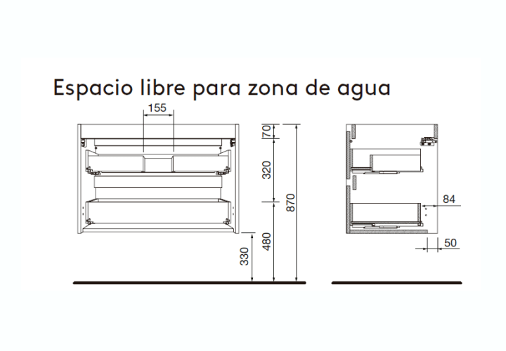Conjunto mueble de baño Attila Salgar croquis 11