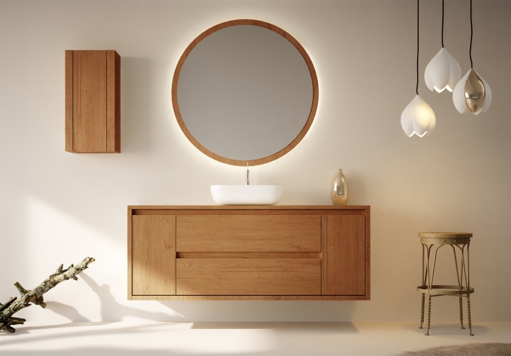 Mueble de baño con encimera de madera maciza Alpes 13 Bruntec principal 1