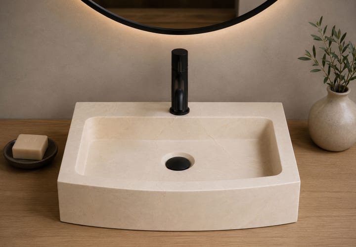 Lavabo de mármol natural Pazant Bruntec detalle 1