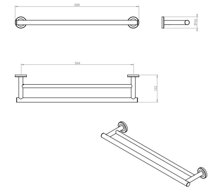 Toallero de baño Architect S+ Cosmic croquis 15