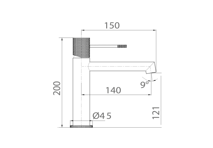 Grifo de lavabo Line Imex croquis 12