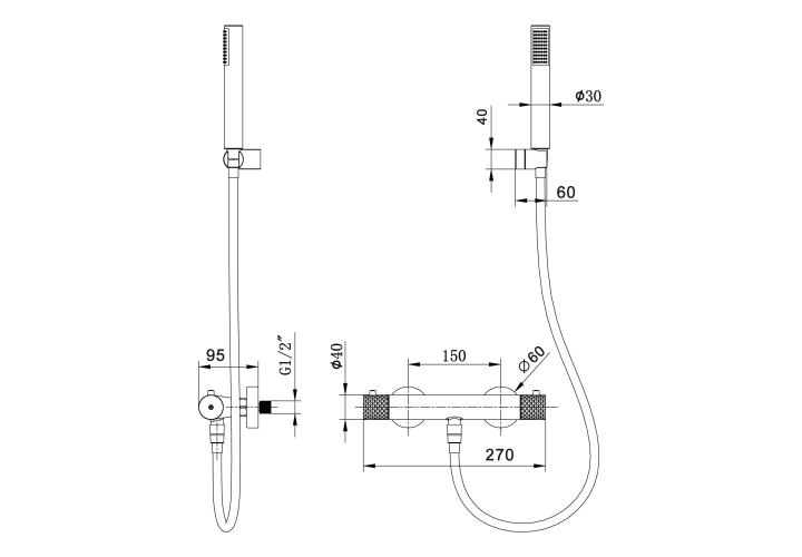 Grifo de ducha Génova Imex croquis 6