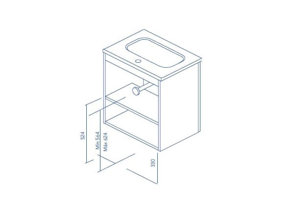 Conjunto completo mueble de baño fondo reducido 35 cm Street Royo croquis 9