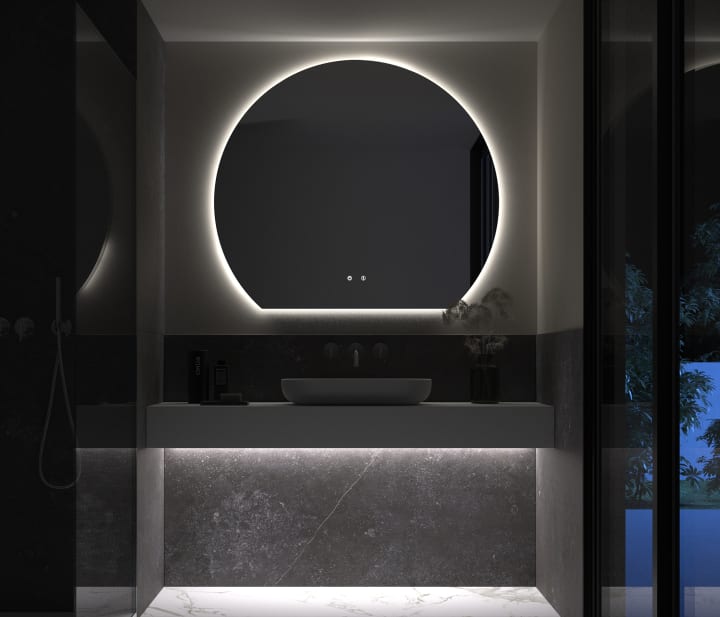 Espejo media luna con luz LED Granada 1 de Eurobath principal 1