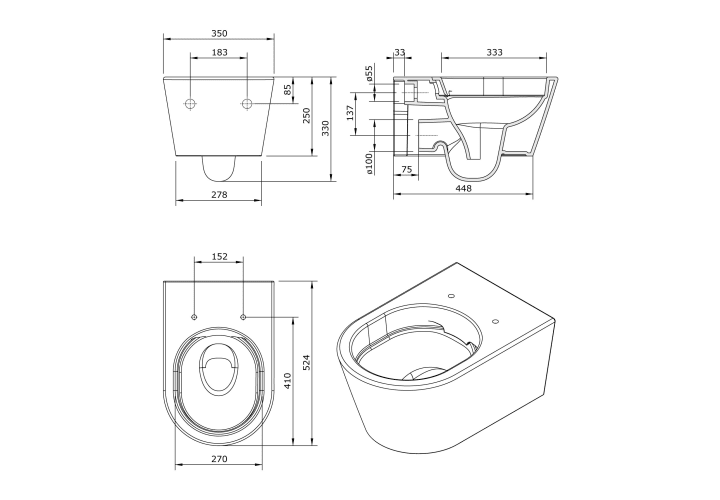 Pack inodoro + cisterna empotrada + pulsador Urb. Y 52 Unisan Sanindusa croquis 6