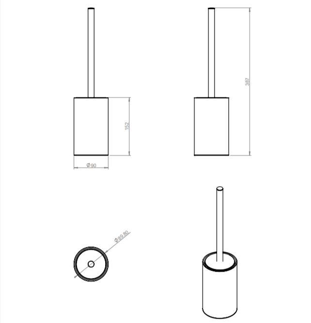 Escobillero de baño Architect S+ Cosmic croquis 23