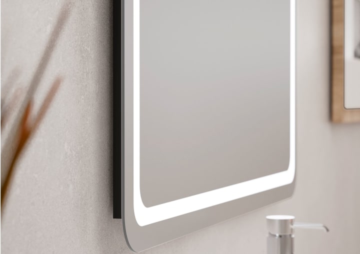 Espejo de baño con luz LED Leroy Bruntec detalle 2