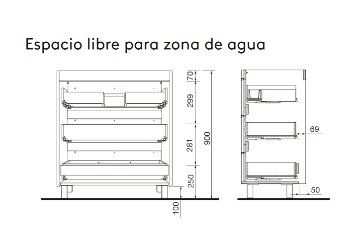Conjunto mueble de baño Attila Salgar croquis 15