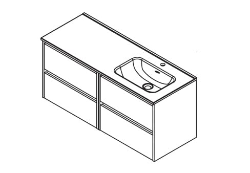 Conjunto mueble de baño Noja Salgar croquis 13