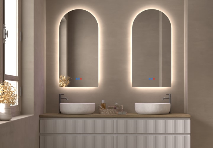 Espejo arco con luz LED Lama Bruntec principal 1