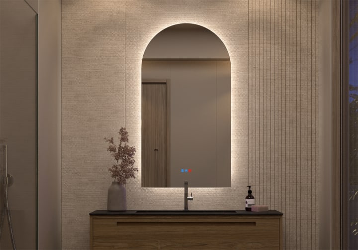 Espejo arco con luz LED Lama Bruntec principal 3