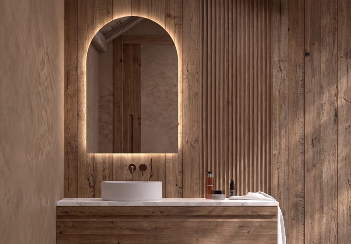 Espejo arco con luz LED Lama Bruntec principal 10
