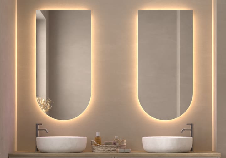 Espejo arco con luz LED Lama Bruntec principal 2