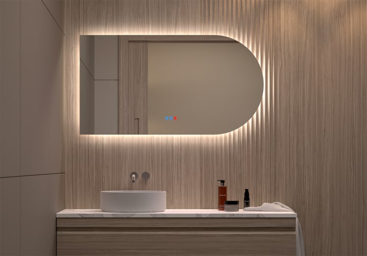 Espejo arco con luz LED Lama Bruntec principal 5