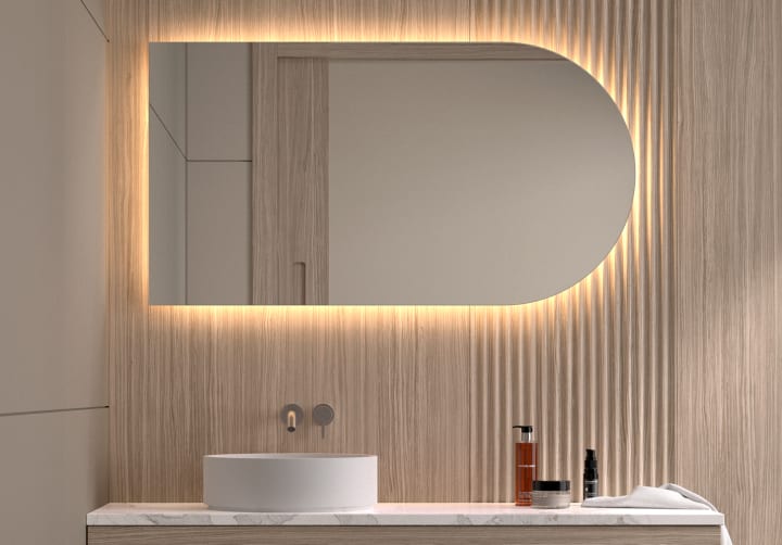 Espejo arco con luz LED Lama Bruntec principal 4
