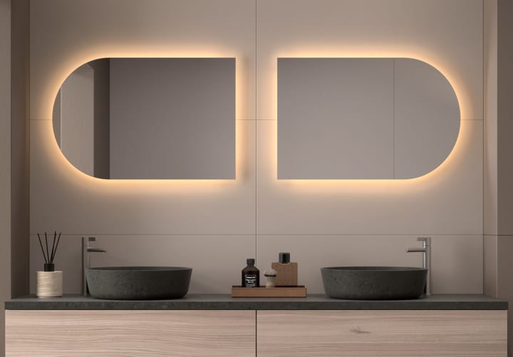 Espejo arco con luz LED Lama Bruntec principal 9