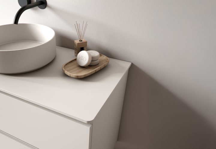 Mueble de baño con encimera MDF Hidrófuga de madera Box Viso detalle 5