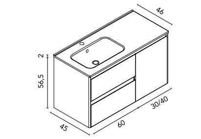 Conjunto mueble de baño Alfa Royo croquis 9