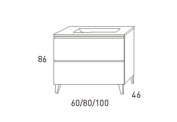 Conjunto mueble de baño Granada Viso croquis 16