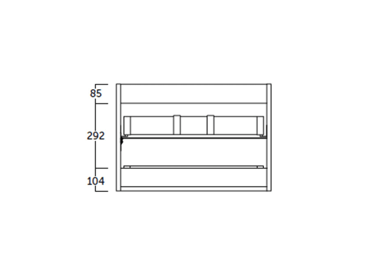 Mueble de baño Landes con encimera de madera Coycama croquis 7