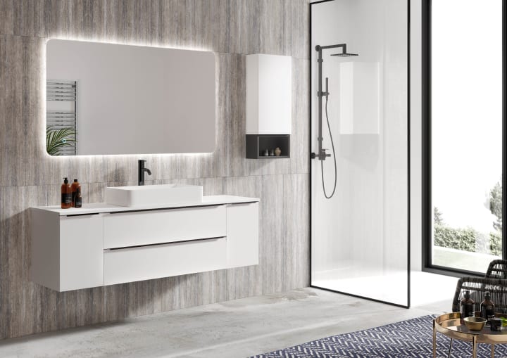 Mueble de baño Landes con encimera de madera Coycama principal 1
