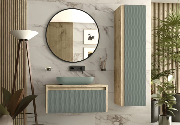 Mueble de baño Lambda con encimera de madera Coycama principal 7
