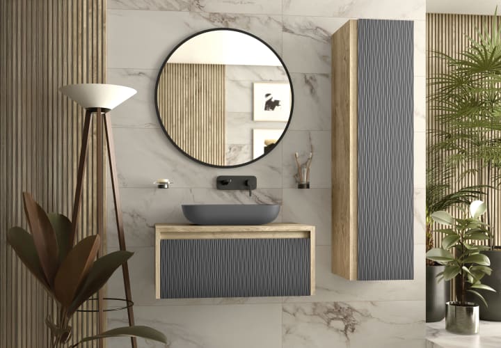 Mueble de baño Lambda con encimera de madera Coycama principal 4