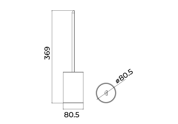 Escobillero de baño Aura Medimex croquis 8