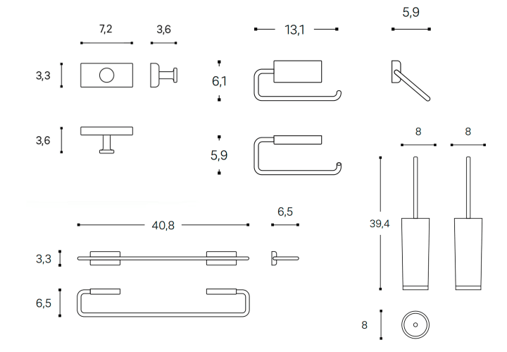 Conjunto de accesorios de baño Next Cosmic croquis 5