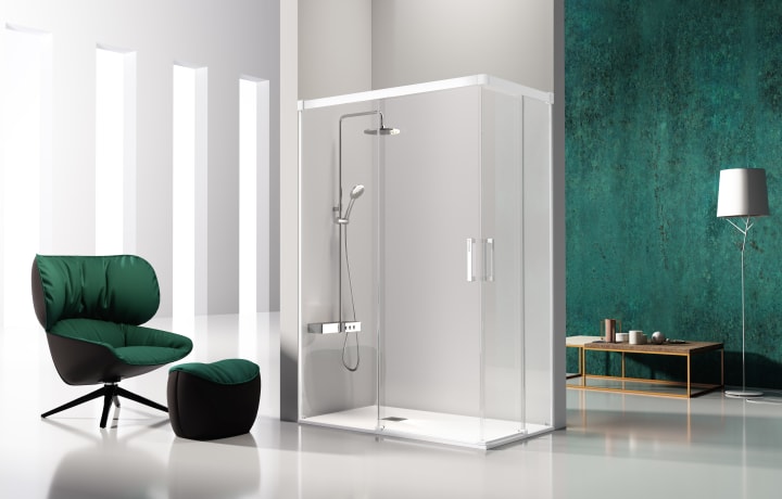 Mampara de ducha angular Glasé  (GS607+GS607) Kassandra principal 1