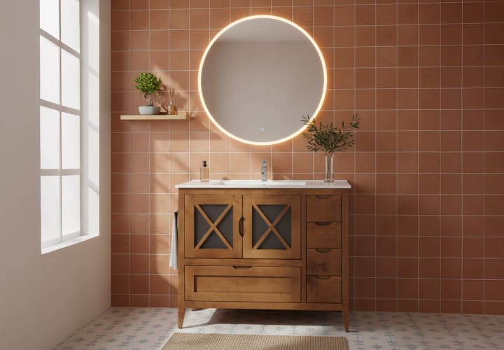 Conjunto mueble de baño rústico Kai Bruntec principal 1