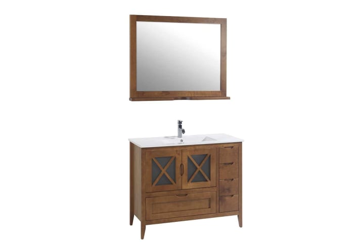 Conjunto mueble de baño rústico Kai Bruntec detalle 6