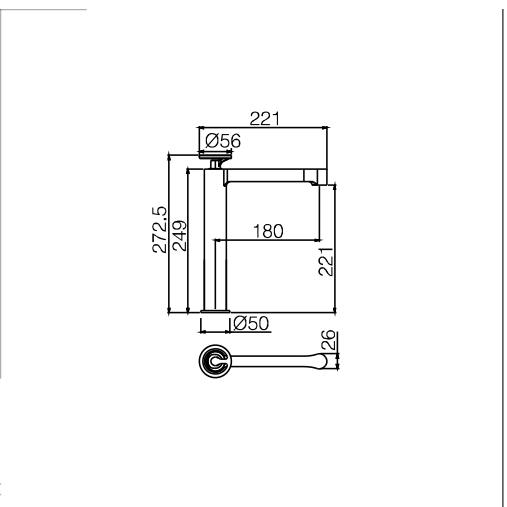 Grifo de lavabo Olimpo Imex croquis 2