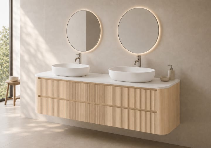Mueble de baño con encimera Solid Surface Duna Bruntec principal 1
