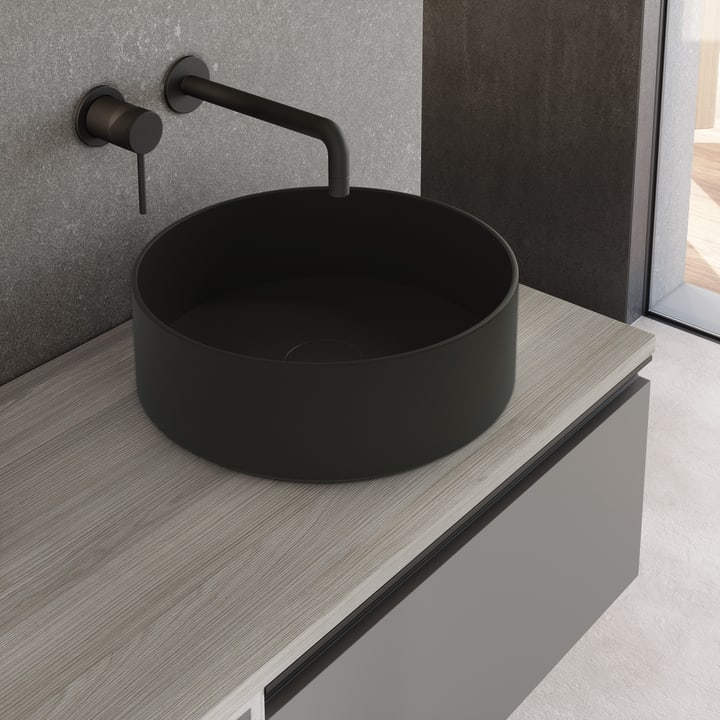 Mueble de baño con encimera de madera Vida Royo detalle 2
