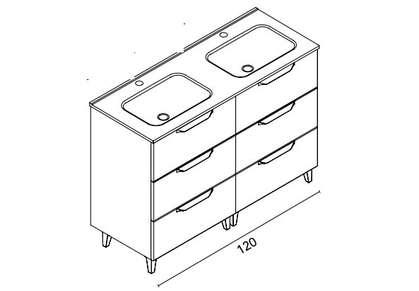 Conjunto mueble de baño Urban Royo croquis 7
