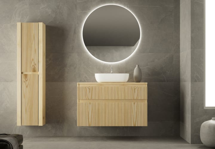 Mueble de baño moderno de madera maciza Alpes Bruntec principal 1