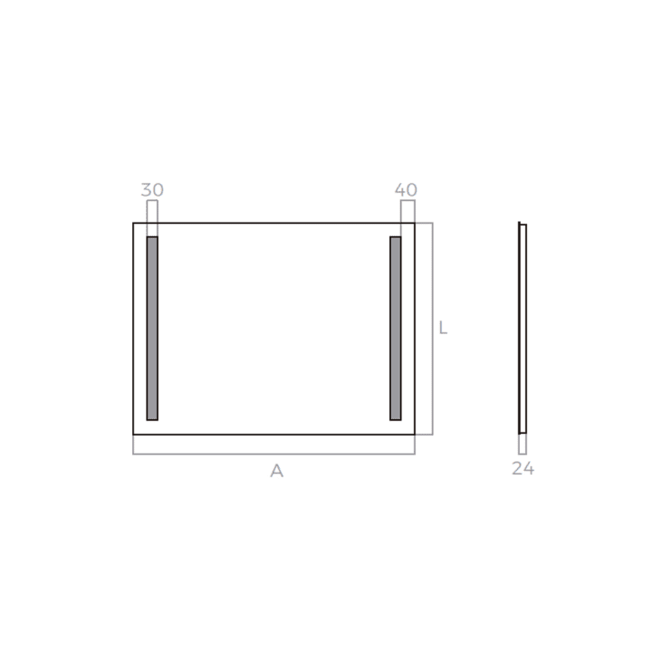 Espejo de baño con luz LED Liberty St Bruntec croquis 3