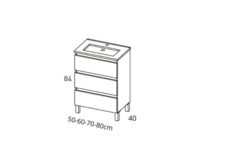 Conjunto mueble de baño fondo reducido 40 cm Nido Viso croquis 7