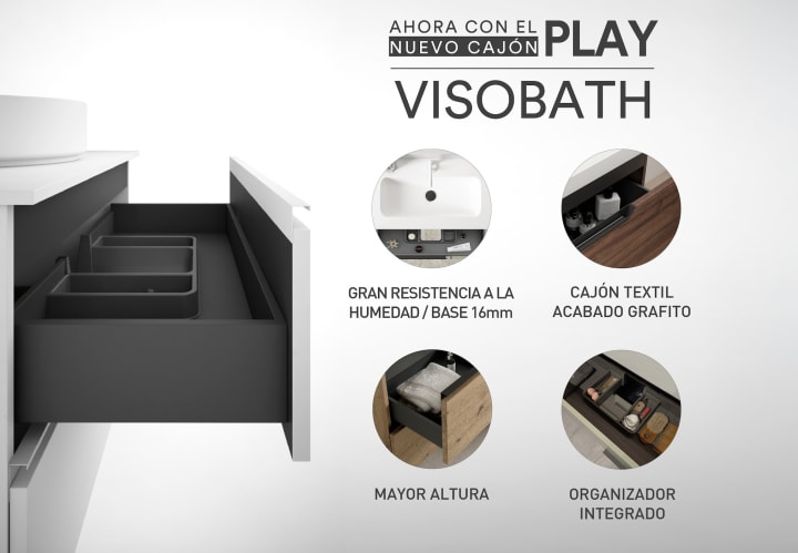 Conjunto mueble de baño fondo reducido 40 cm Nido Viso detalle 6