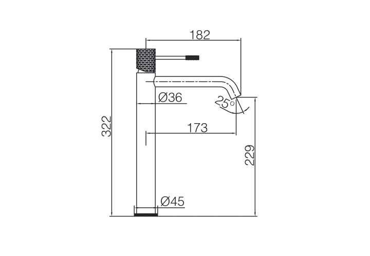 Grifo de lavabo Génova de Imex croquis 11