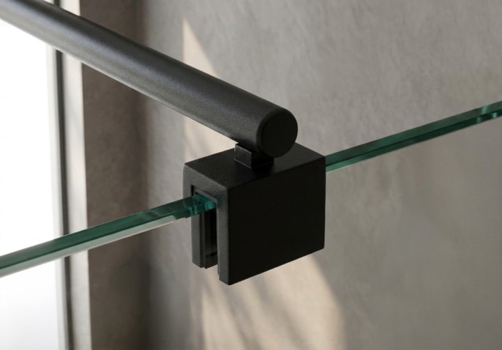 Mampara de ducha Elite negro mate Bruntec detalle 2