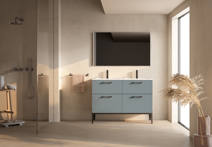 Conjunto mueble de baño con banquillo con lavabo Flat Verso Viso principal 3