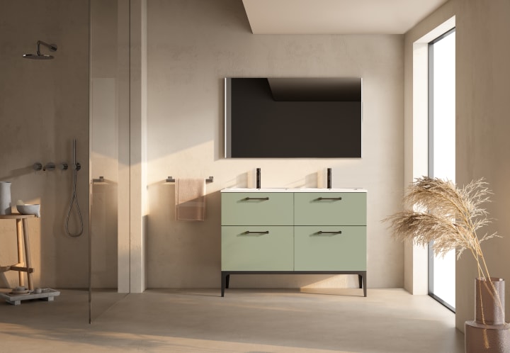 Conjunto mueble de baño con banquillo con lavabo Flat Verso Viso principal 4