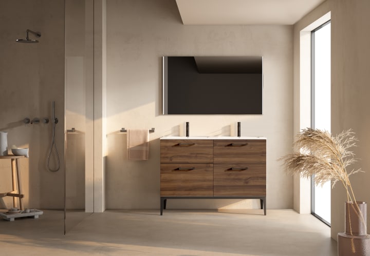 Conjunto mueble de baño con banquillo con lavabo Flat Verso Viso principal 5