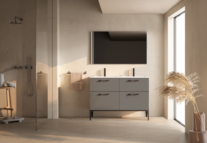 Conjunto mueble de baño con banquillo con lavabo Flat Verso Viso principal 1