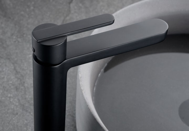 Pack Grifo de lavabo caño alto Roma Imex + Válvula click-clack + Sifón detalle 4