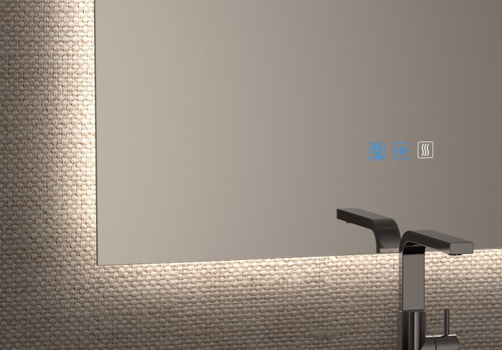 Espejo de baño con luz LED Dune Bruntec detalle 4