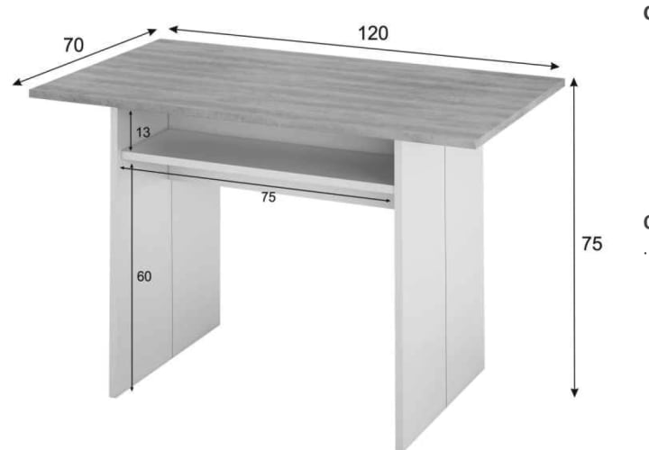 Mesa consola desayunador Tavolo Bruntec croquis 5