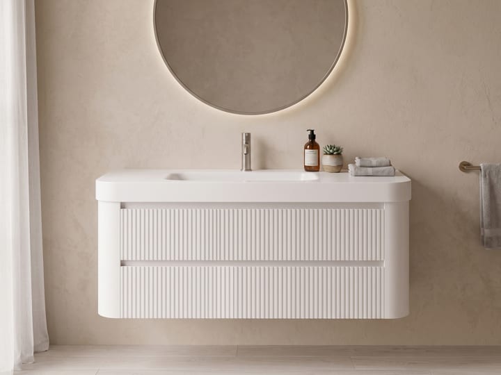 Conjunto de mueble de baño con lavabo Solid Surface Duna Bruntec principal 4
